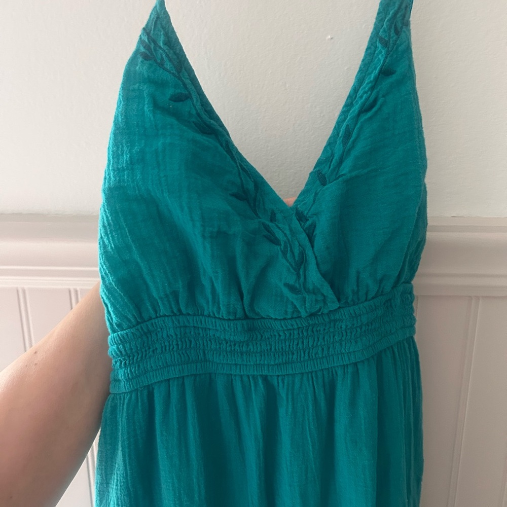 🌊 Lovestitch “Blissed Out” Embroidered Halter Maxi Dress – Size Large - Picture 6 of 12